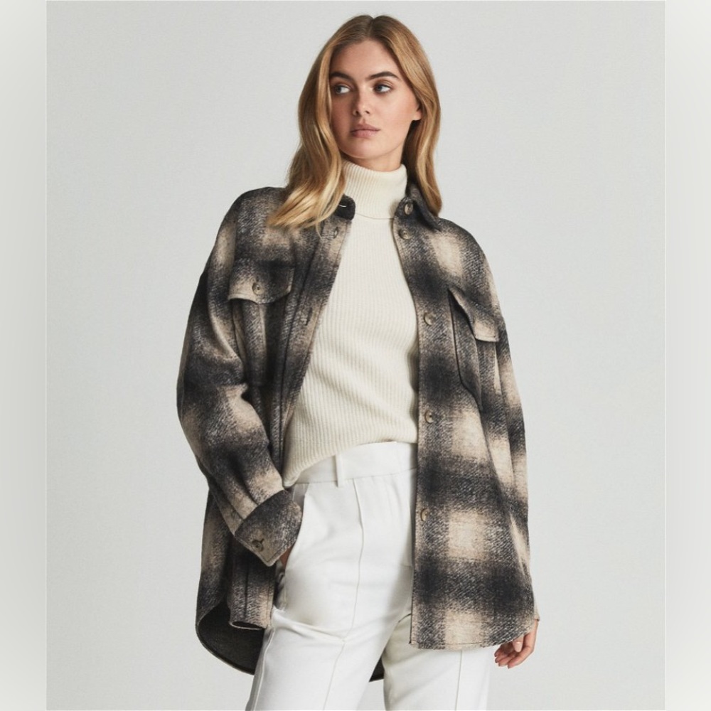 Reiss Emery Checked Flannel Shirt Jacket